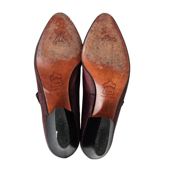 Bravo Creations Shoes Womens EU 37 Brown Leather Kilted Fringe Block Heel Loafer - Picture 10 of 10